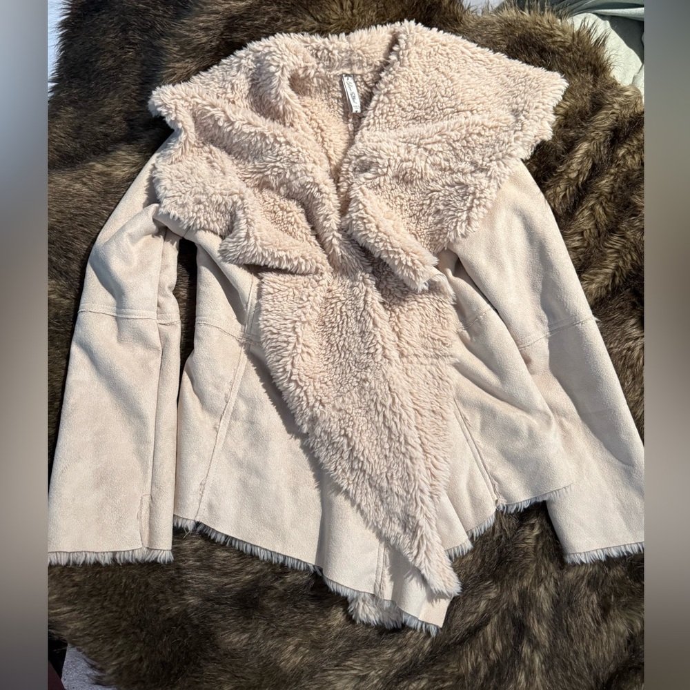 Others Follow Cream Teddy Jacket